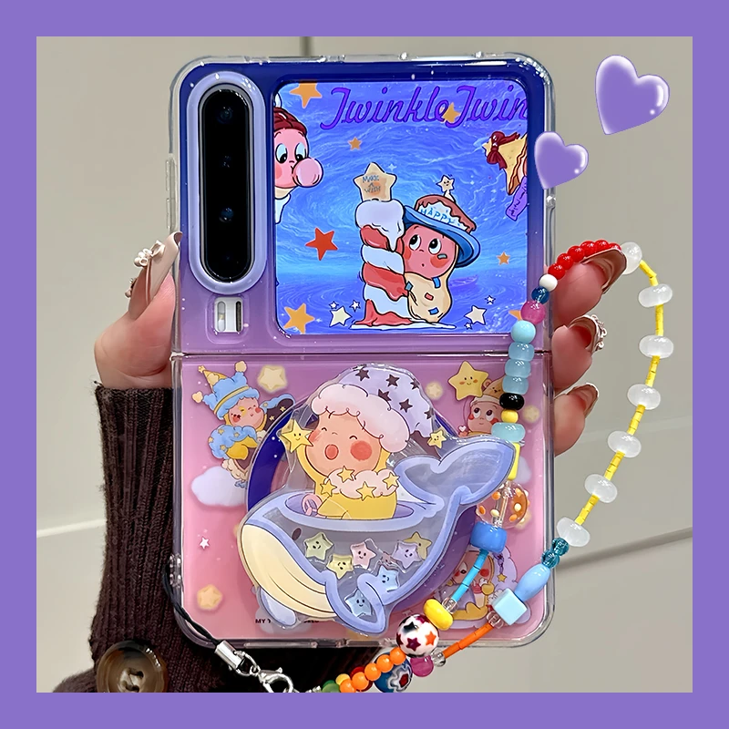 适用华为purax典藏版折叠屏手机壳pocket2星星小人摇摇乐磁吸支架