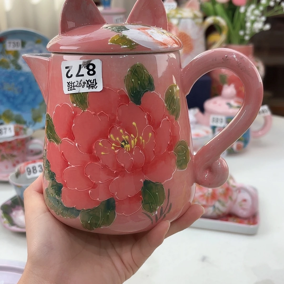 景德镇手绘高温釉下彩陶瓷茶具