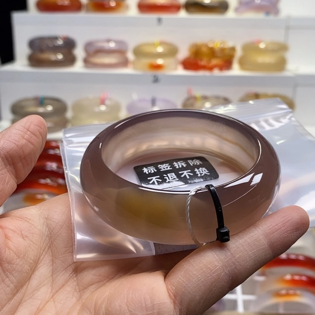 小***人玛瑙/玉髓未镶嵌手镯天然纹理俏色