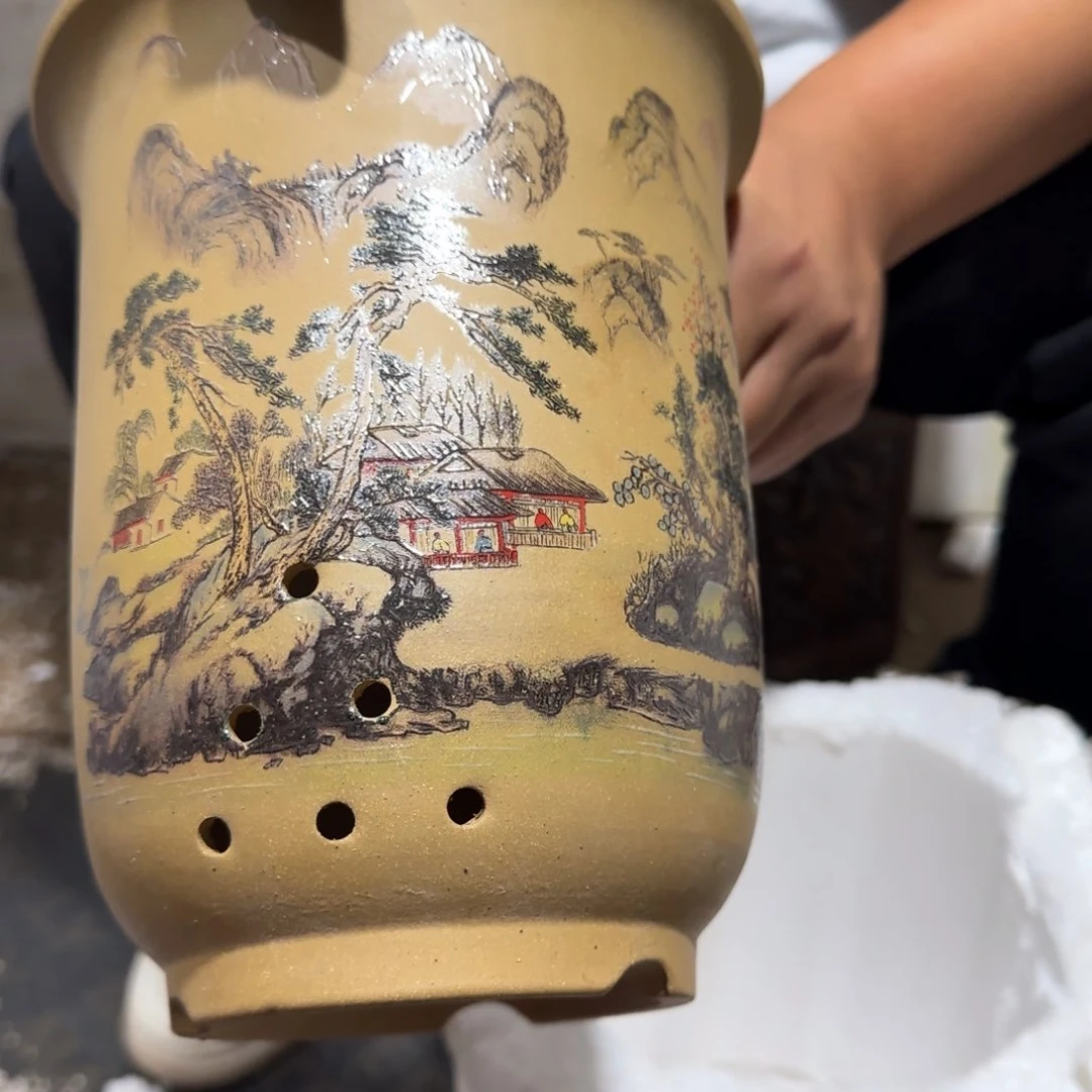 紫砂花盆口径17厘米