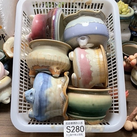 紫砂花盆280微瑕品口径7到8左右