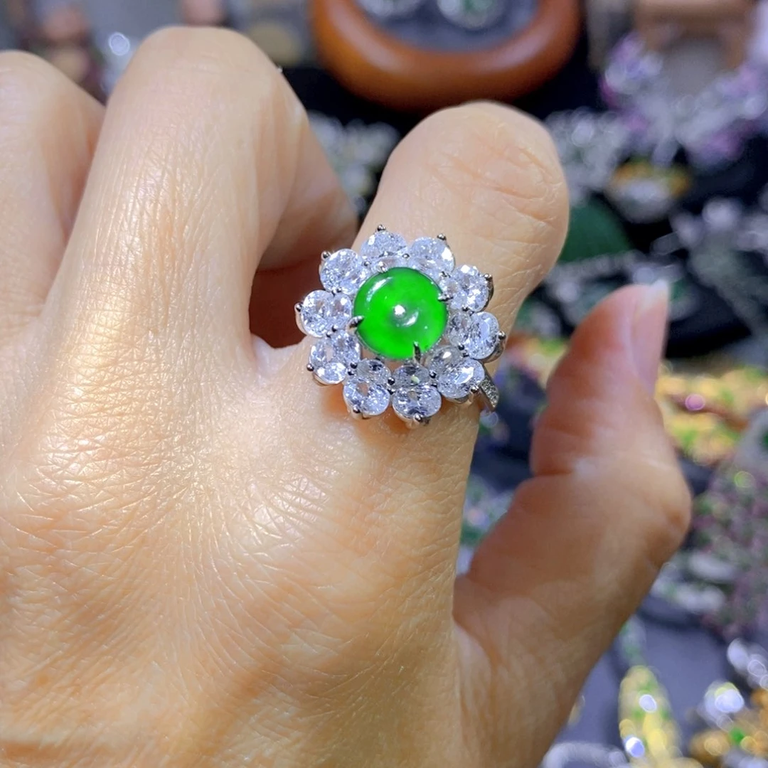 翡翠颈饰银S925镶嵌天然翡翠