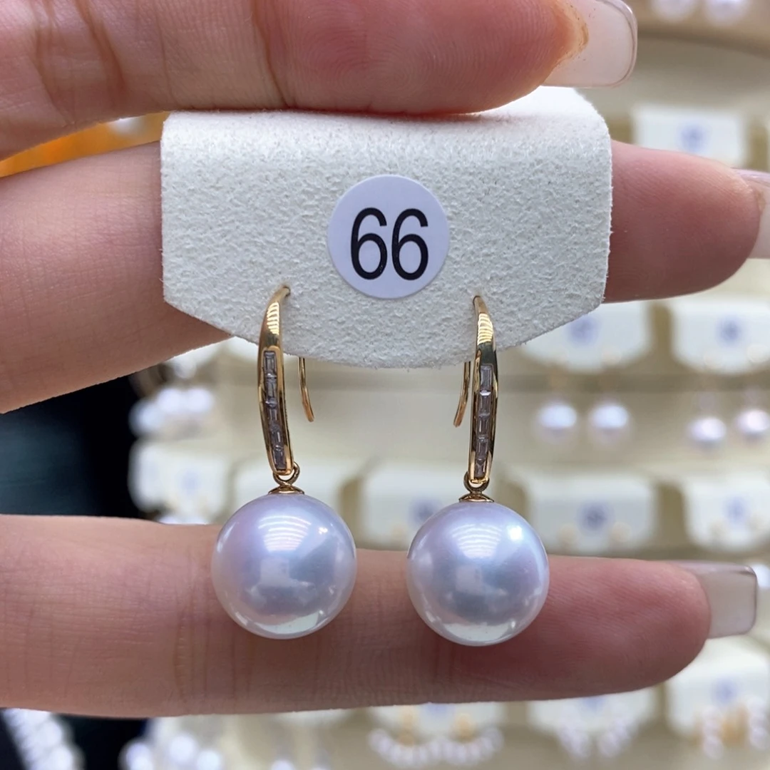 淡水珍珠耳饰18K金镶嵌