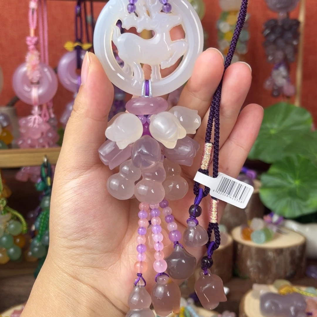 紫色小鹿汽车挂件