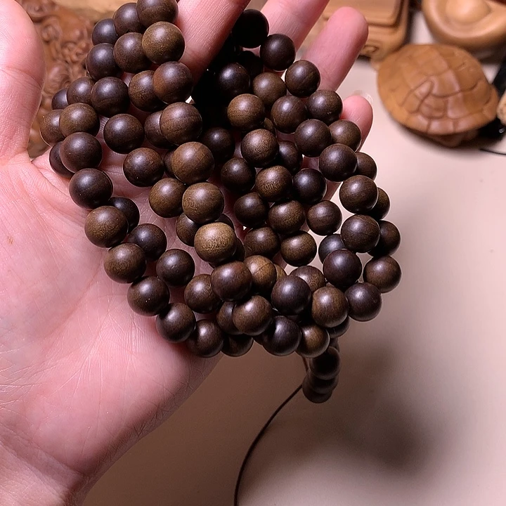 檀香木手串/手链檀香阴沉1.0/108横纹