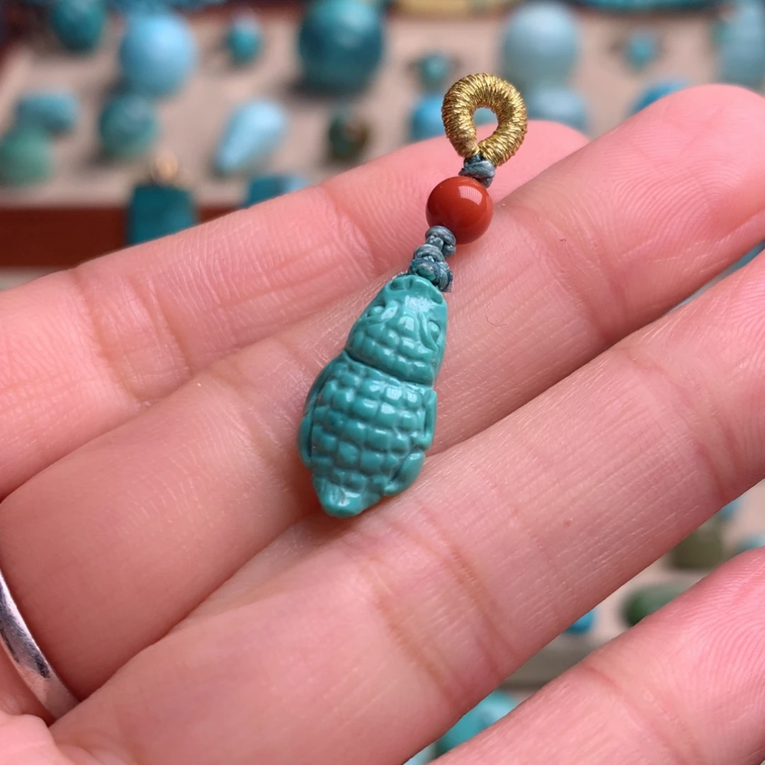 绿松石珠宝奇石银S925镀金镶嵌