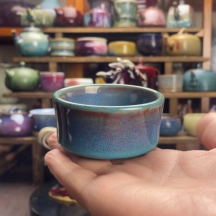 杯子瓷钧瓷釉变厚胎厚釉普洱杯