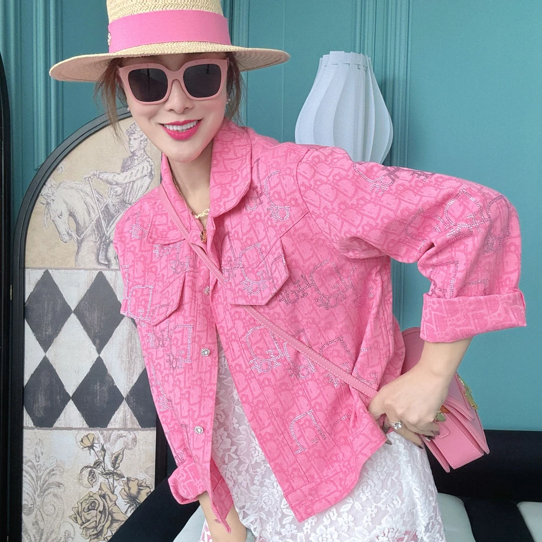 S1028潮牌时尚个性重工烫钻水洗牛仔外套