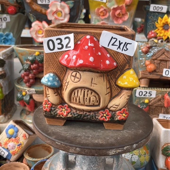 紫砂花盆粗陶材质多肉花盆