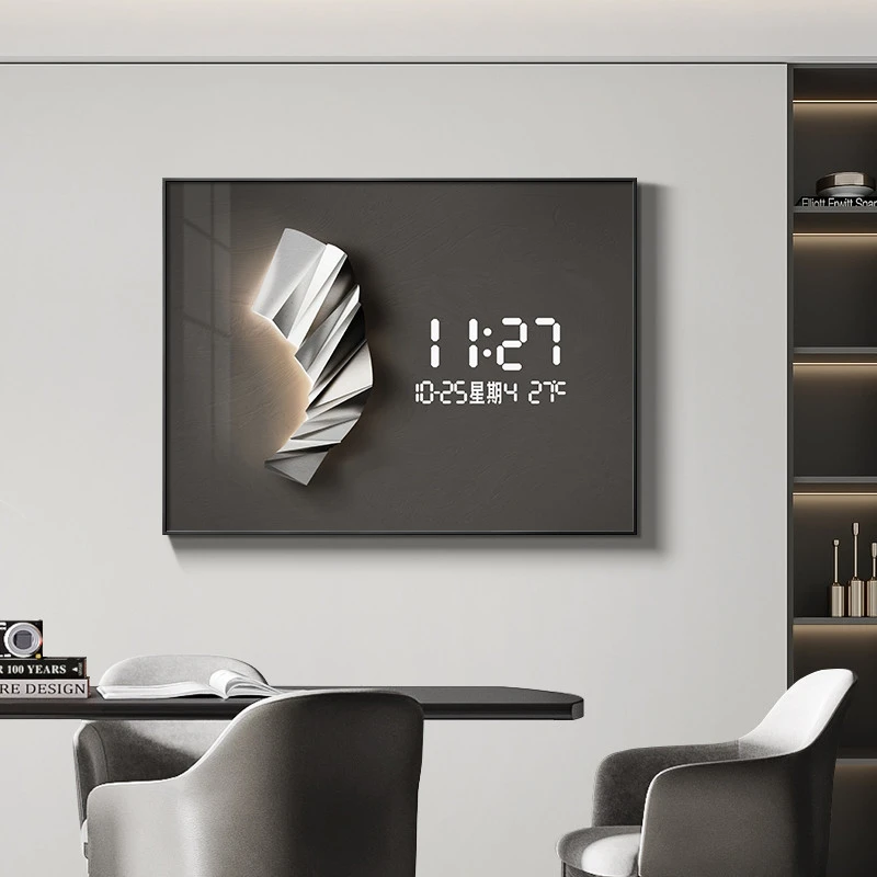 2025新款电表箱装饰画轻奢高级感带钟表配电箱弱电盒创意遮挡挂画