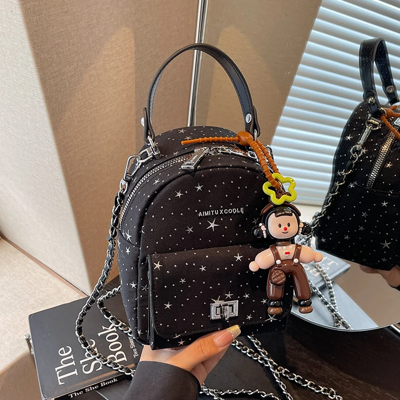 艾米兔 X COOLE女包2025新款日常休闲星星印花简约洋气手提双肩包