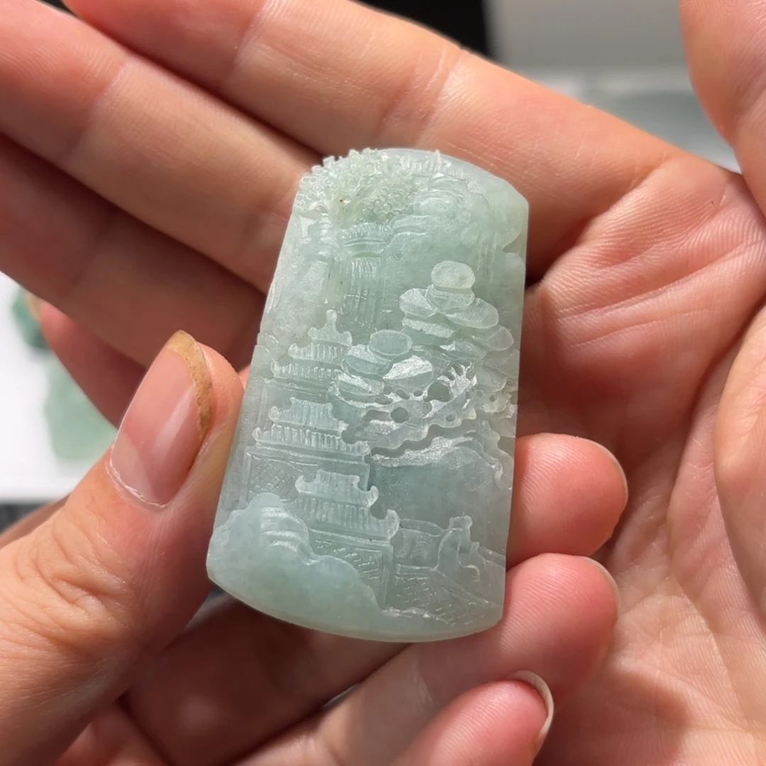 定制翡翠未镶嵌天然缅甸翡翠Ａ货山水不退不换
