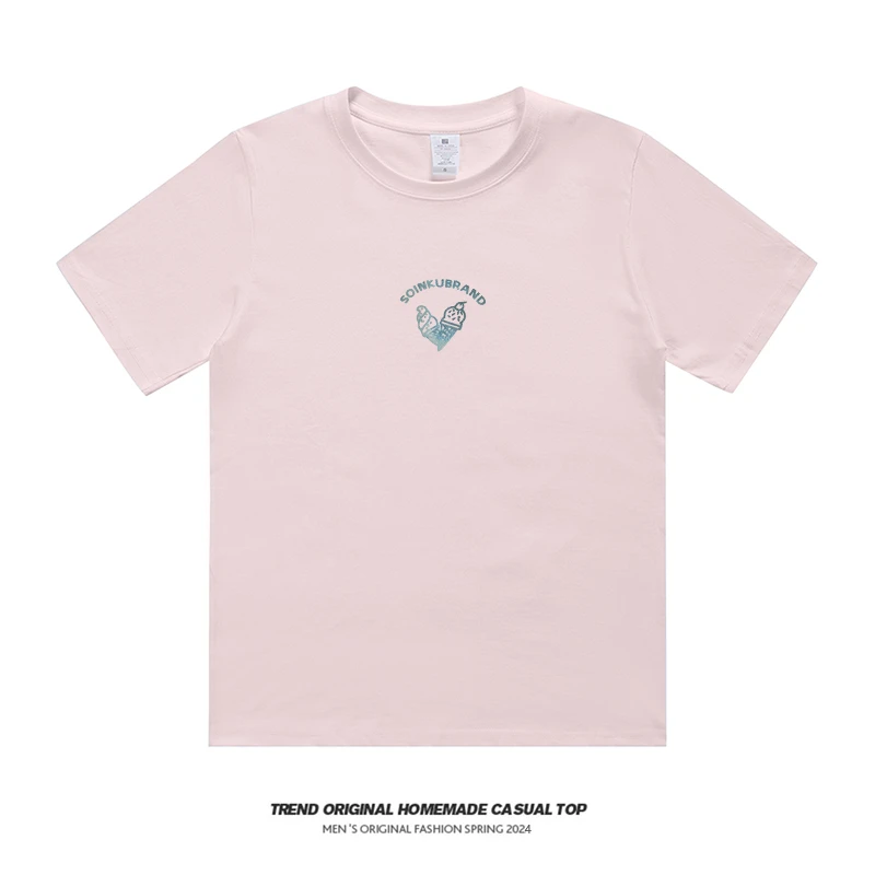 甜筒小众短袖女夏季新款宽松休闲洋气百搭圆领T恤上衣透气短t