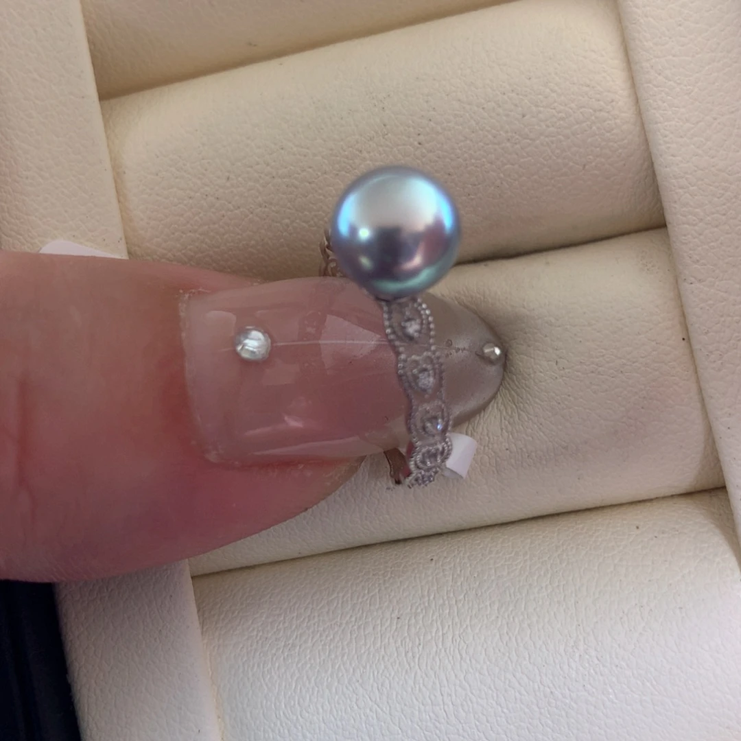 18K金镶嵌戒指海水珍珠