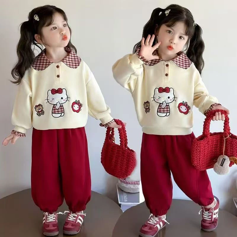 女童卫衣套装春秋装2025儿童新款卡通洋气宝宝休闲小孩长袖两件套