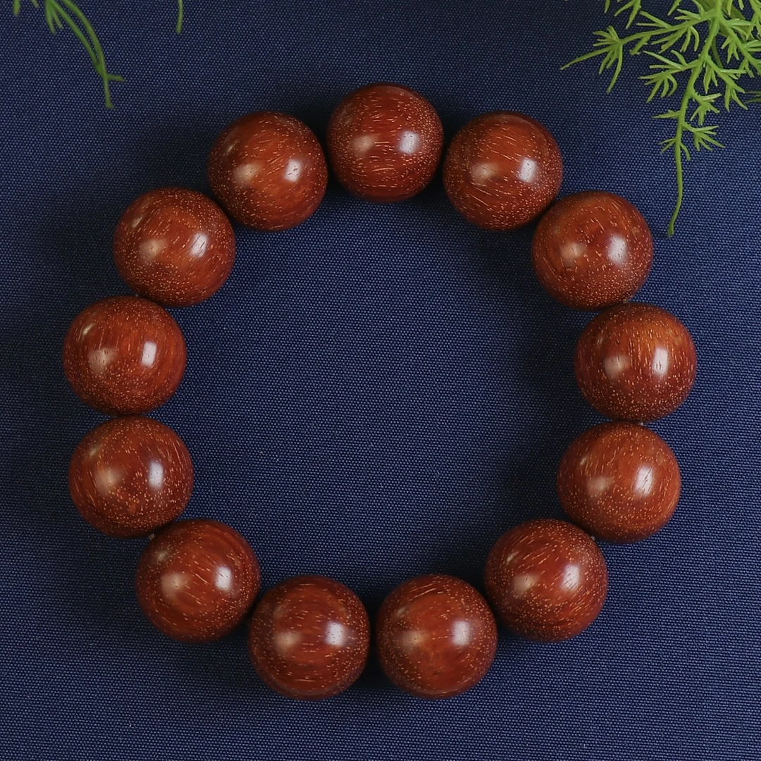 干磨原汁原味印度小叶紫檀1.8鸡血红泥料高油密文玩手串男款盘玩