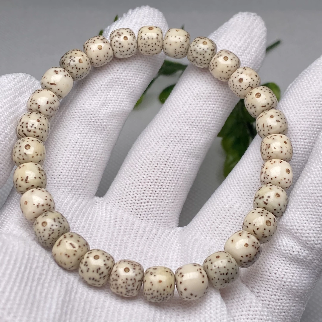 8*7海南原生态石玉料奶奶灰星月菩提串菩提星月手串单圈