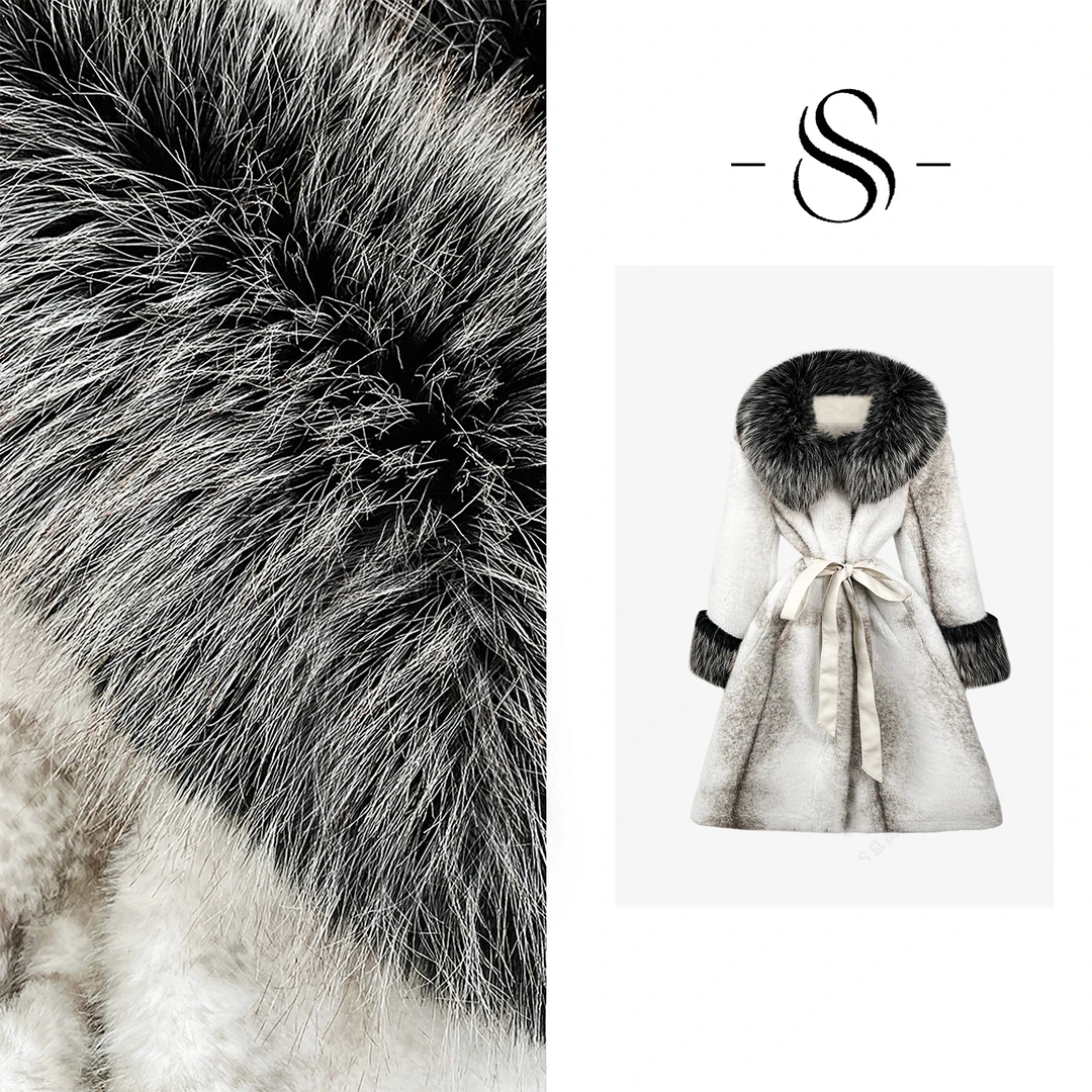 【莎总专属】欧式重工冬季杏白色毛尖挑设计气质百搭外套女D0312