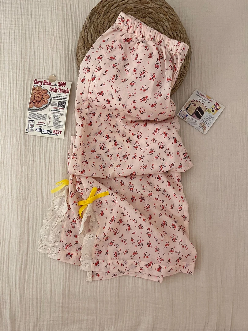 【DMXJ大梦想家】韩版可爱碎花睡裤女装夏季新款宽松休闲阔腿家居裤