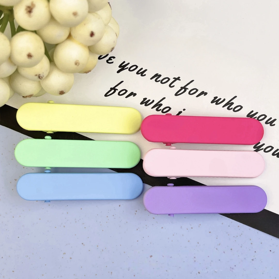 手工DIY材料包 糖果色椭圆/波浪一字发夹可爱少女心发饰