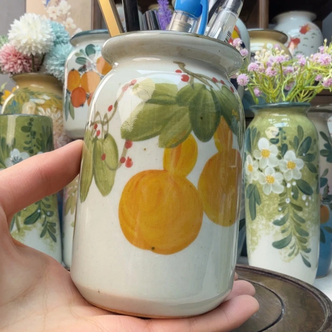 摆件景德镇陶瓷手绘花瓶摆件无孔