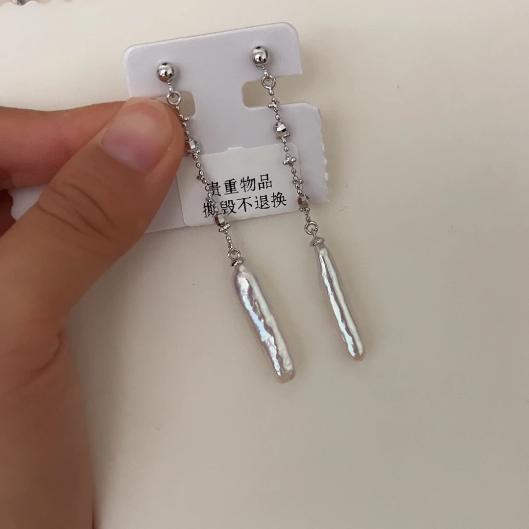 合金淡水珍珠耳饰