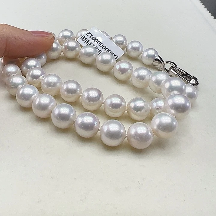 颈饰银S925镶嵌淡水珍珠➕10-11高品极光炫彩孤品