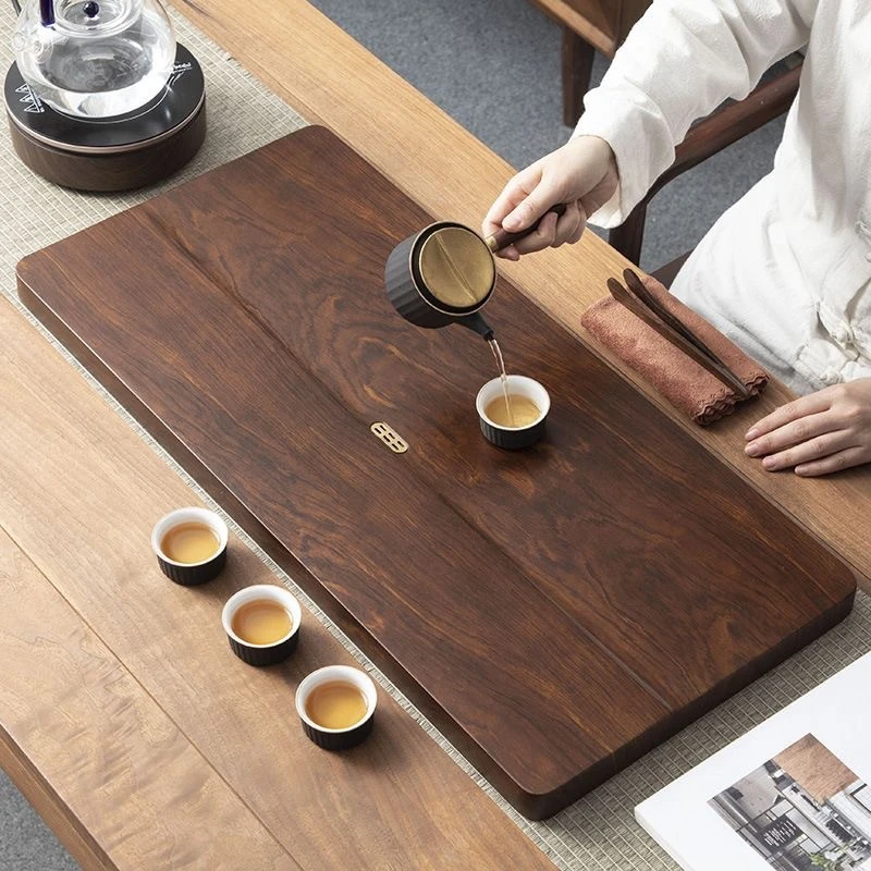 轻奢大号干泡茶台带排水平面大板茶盘一件起批茶海竹子茶台中式
