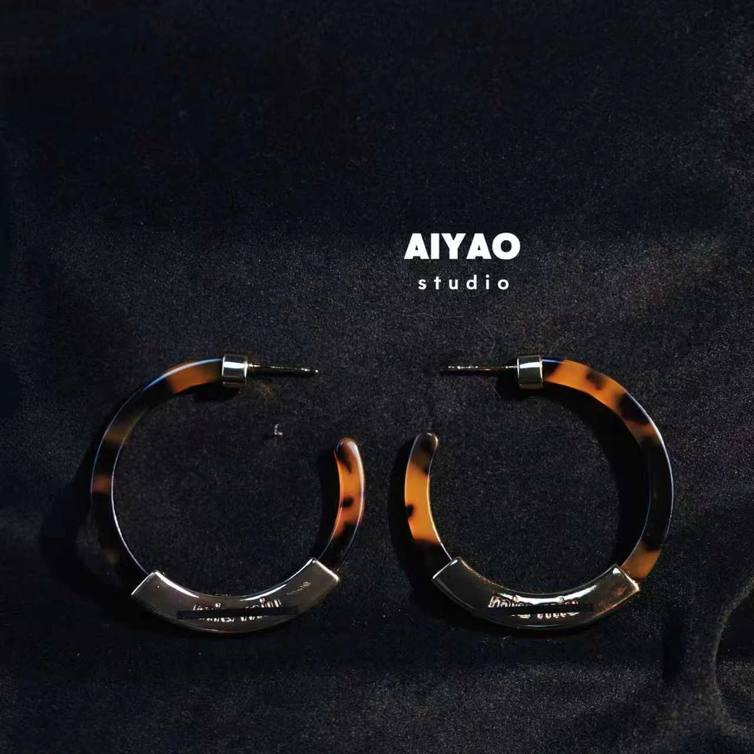 合金耳饰 【AIYAO】豹纹耳圈84