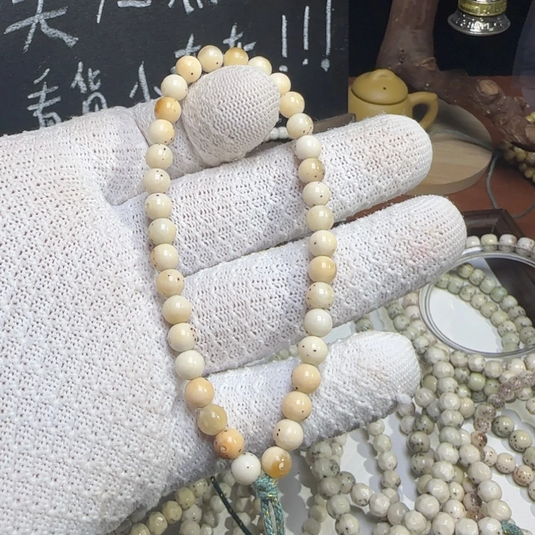 手串星月菩提6圆玉化火烧冰糖豆