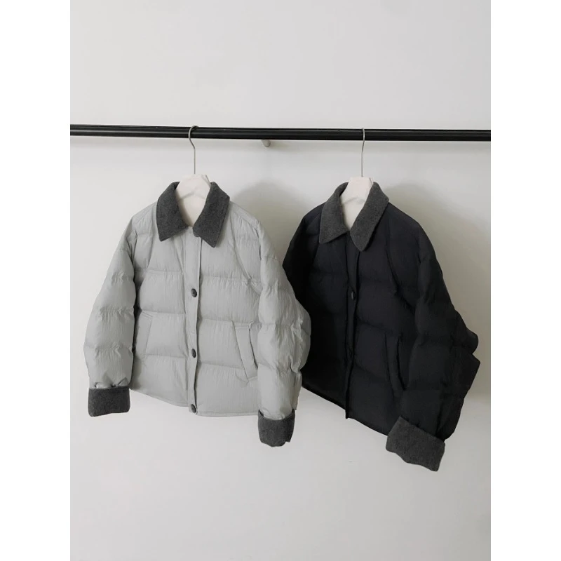 〈纪朵研〉1753韩系拼接棉服女2025年冬季新款保暖撞色短款外套