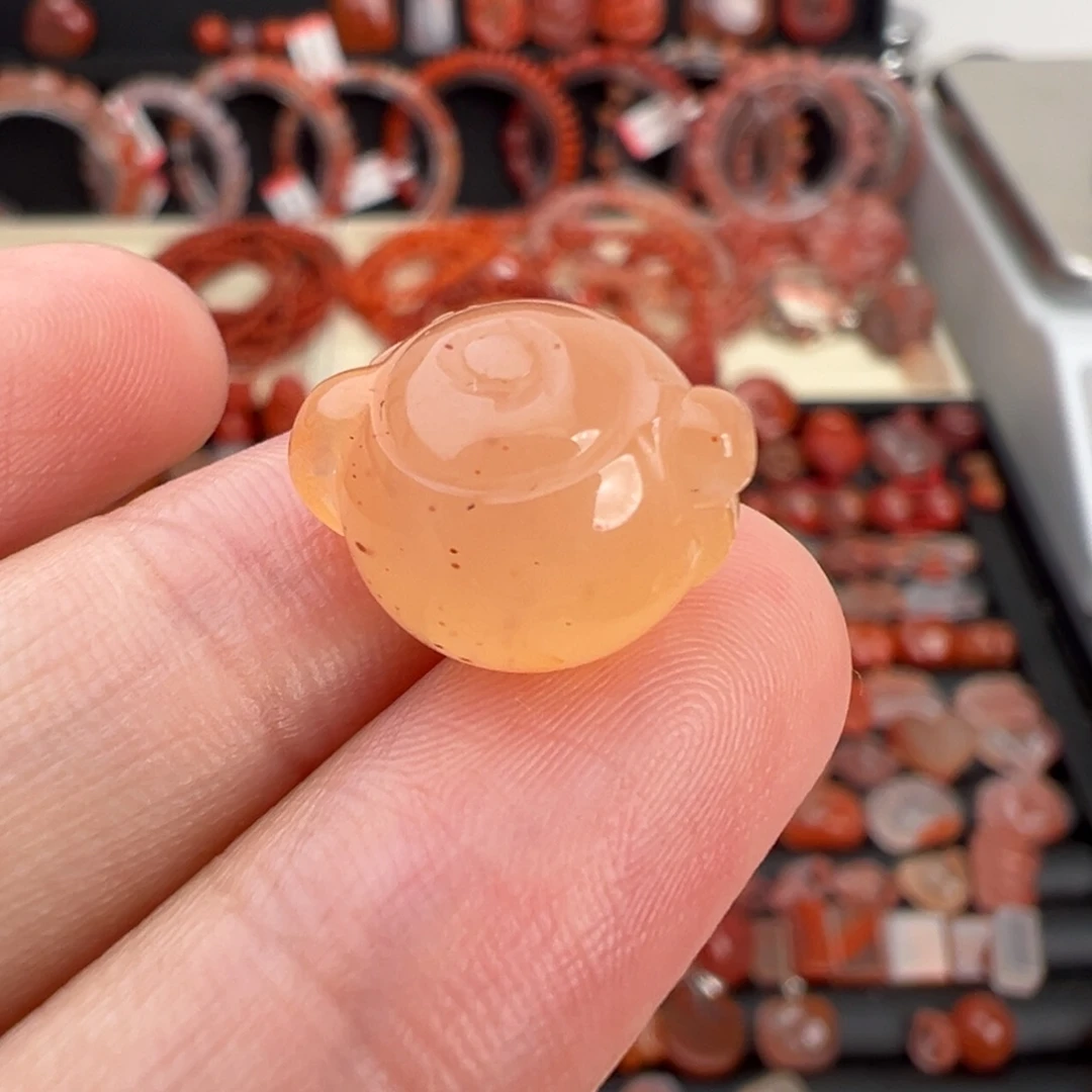 南红玛瑙未镶嵌颈饰冰橘把把壶