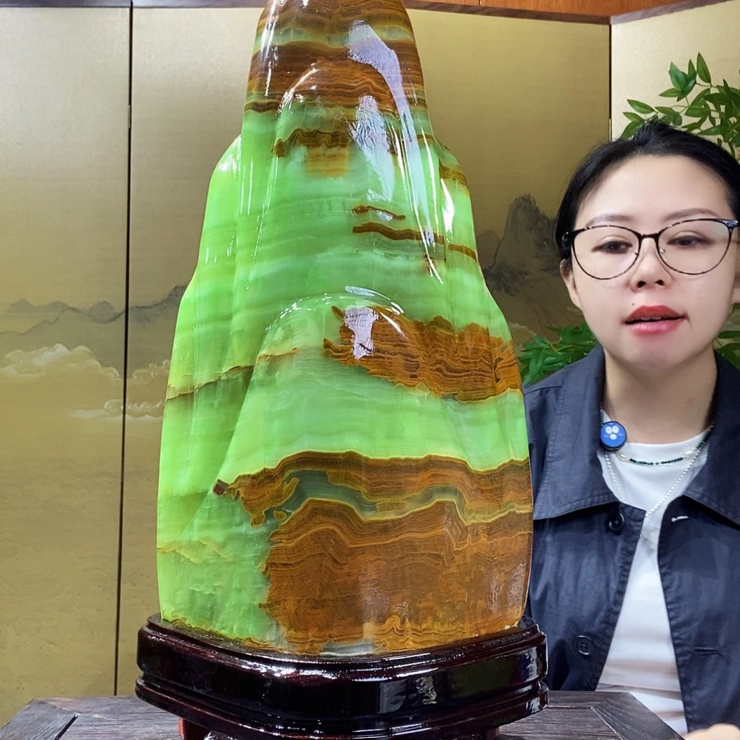 石材山水画作品摆件