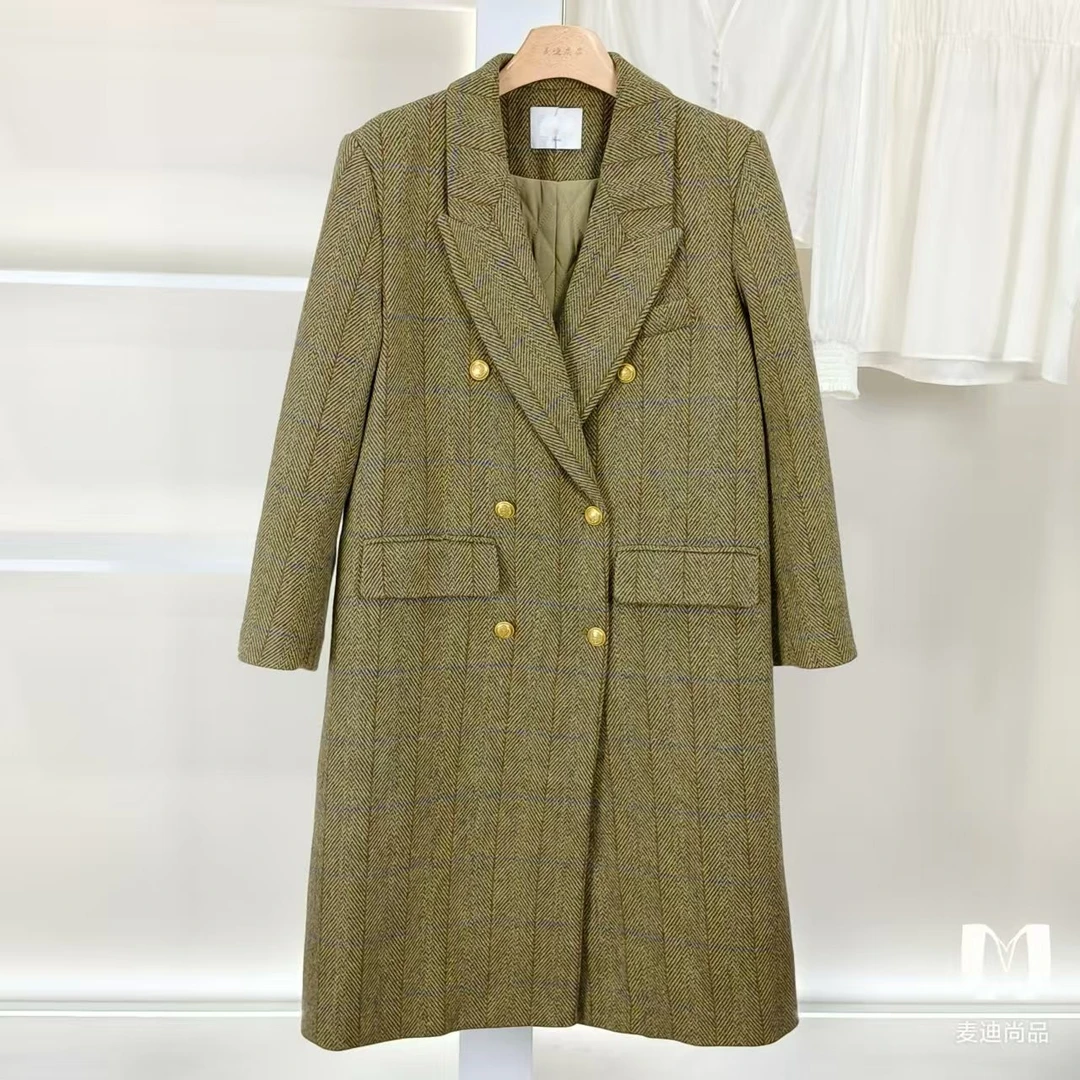 麦迪尚品【DS】50604364 英伦风长款毛呢棉衣冬季女装商场同款
