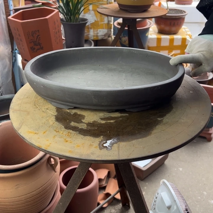 紫砂36无孔椭圆 口径36×24×6