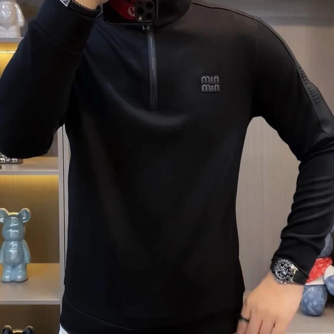 欧货秋季男士长袖卫衣立领半拉链男装秋季款爆款轻奢痞帅男装