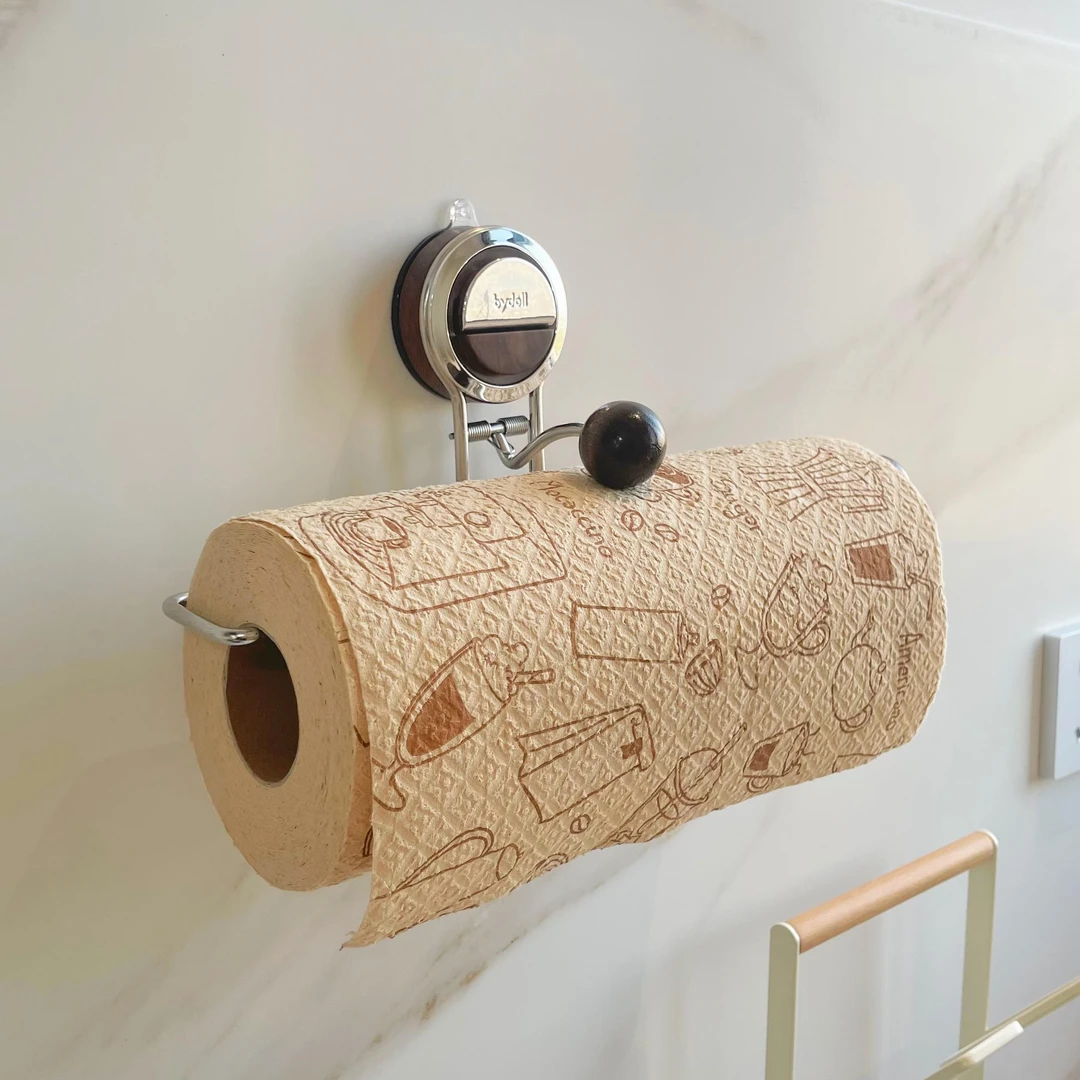 家用厨房纸巾架强力吸盘壁挂式免打孔洗碗巾抹布擦手纸卷纸架收纳