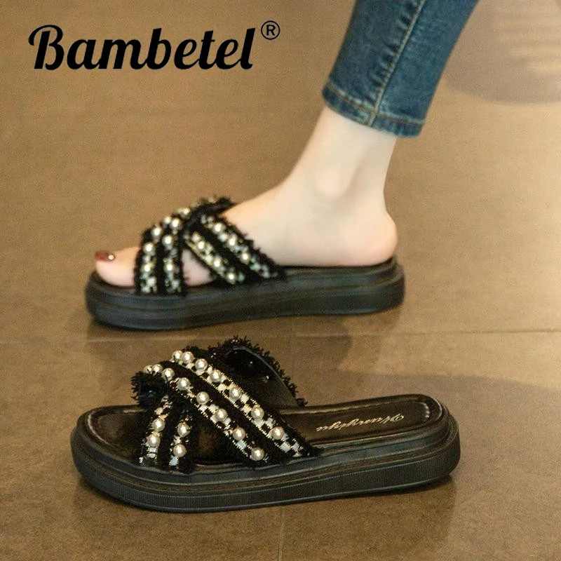 Bambetel新款厚底防滑孕妇沙滩凉鞋休闲时尚超级热人字拖沙滩鞋