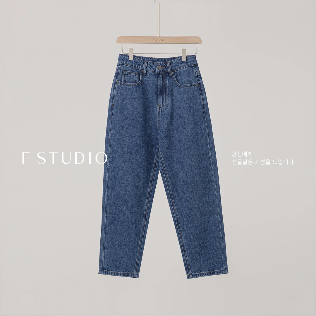 法儿家韩国限定【新品】【烟管丹宁】FS410X025高腰直筒牛仔裤