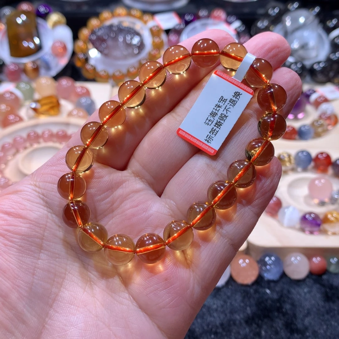 水晶手链未镶嵌金红黄水晶手链9左右