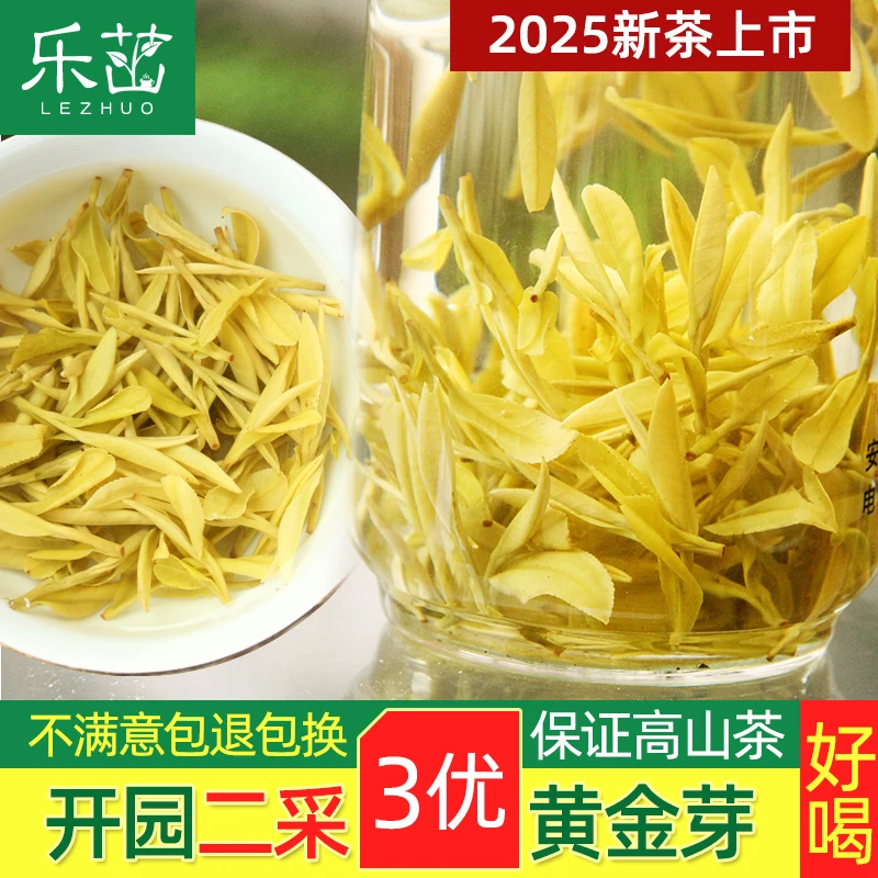 乐茁2025年新茶黄金芽3优-明前二采3优安吉高山黄金白茶叶礼盒装