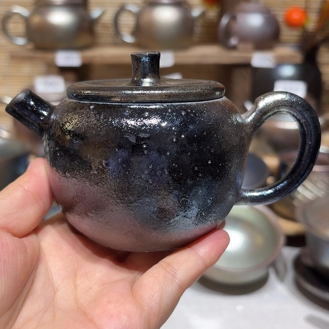 壶建水紫陶紫泥柴烧壶