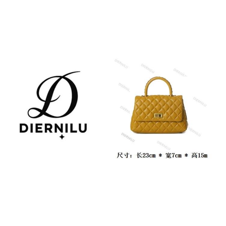 【晚晚真皮高定】2025新款轻奢简约单肩手提斜跨包 BV6162-黄色