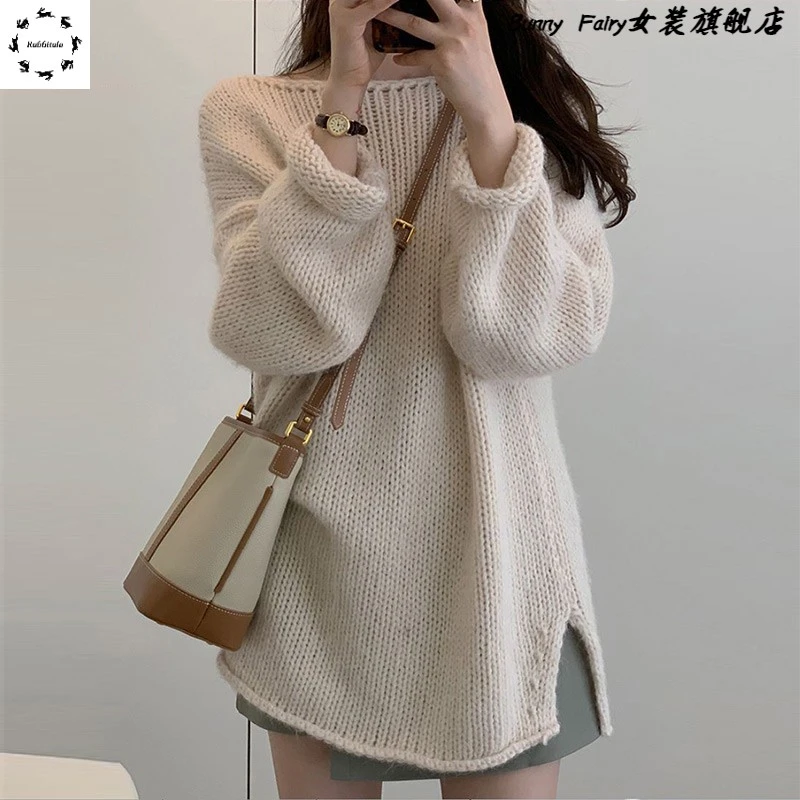 慵懒风针织毛衣2025秋冬新款温柔韩系穿搭巨好看时尚宽松针织上衣