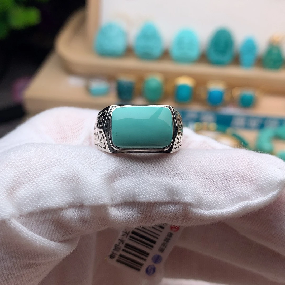 绿松石珠宝奇石银S925镶嵌