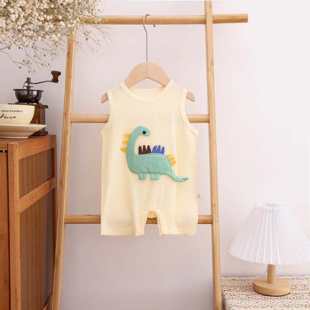 婴儿夏季哈衣婴幼儿韩式背心宝宝连体衣新生儿护肚半被连腿包屁衣