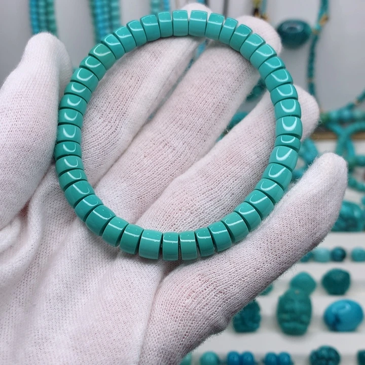 绿松石未镶嵌直切手串