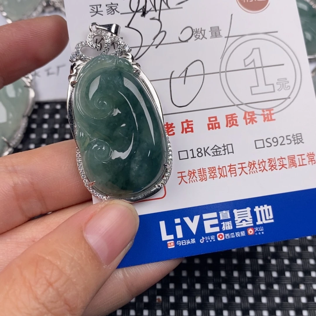 娜****翡翠银S925镶嵌颈饰