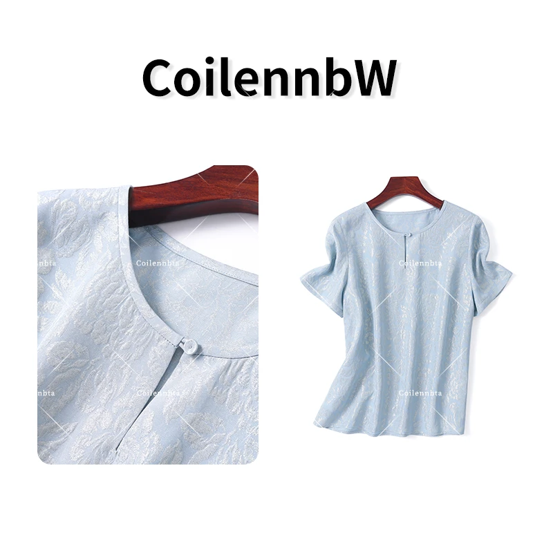 桑蚕丝圆领T恤2025时尚百搭短袖上衣女PZ0593款