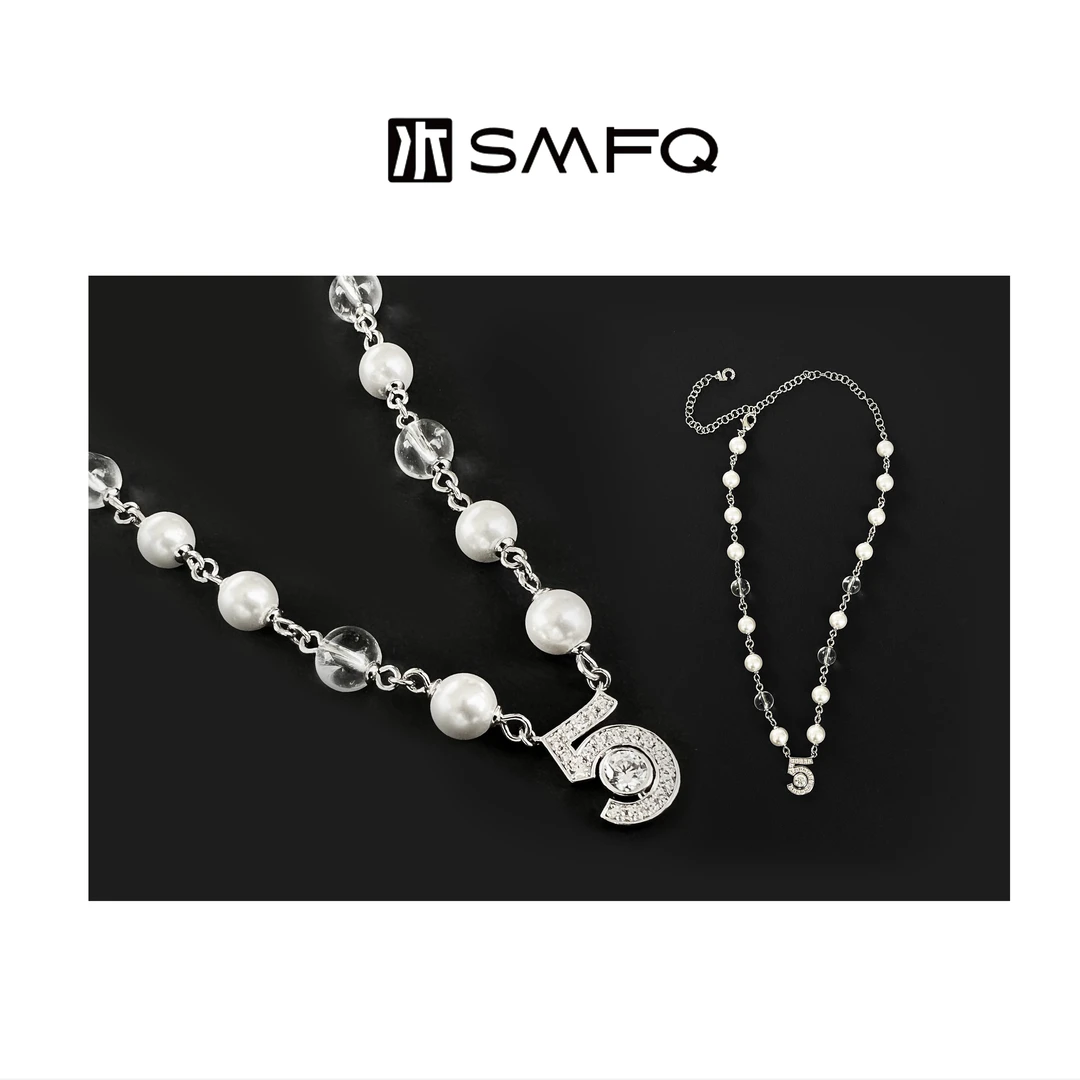 铜合金合成锆石项链 50CM 小香家 镀K金气质轻奢时尚拼接项链